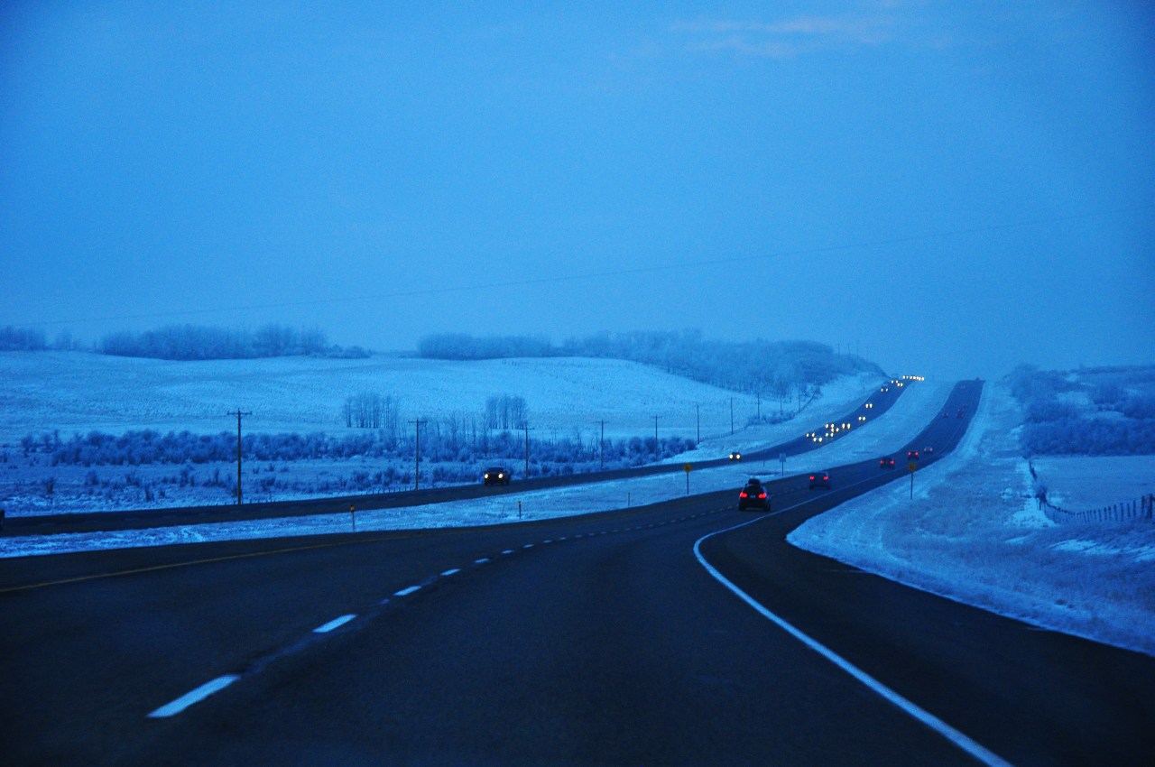 snow on road
