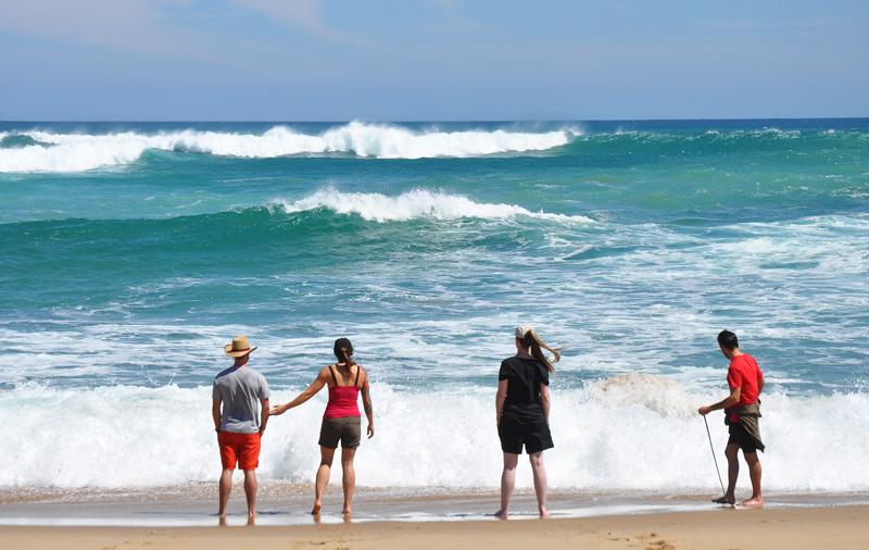 young people at beach