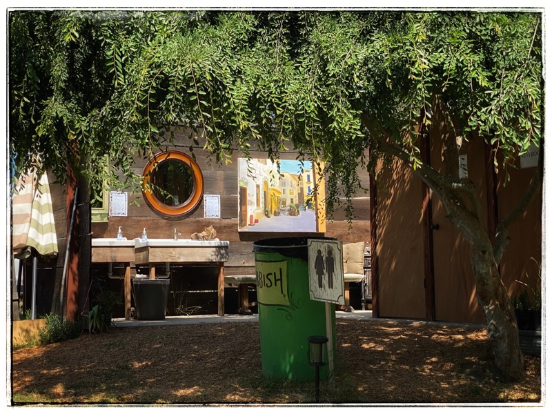 handwashing station on blueberry farm