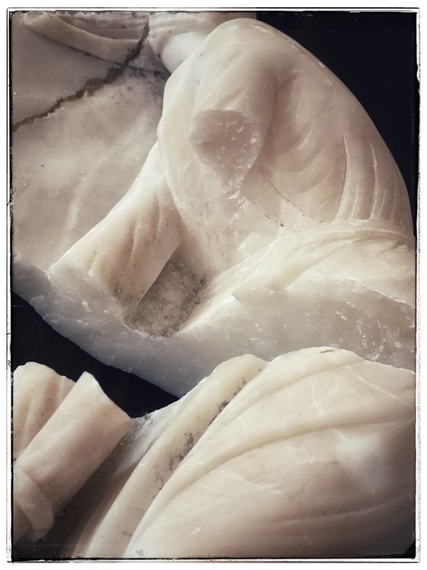 broken statuette of St Cecilia