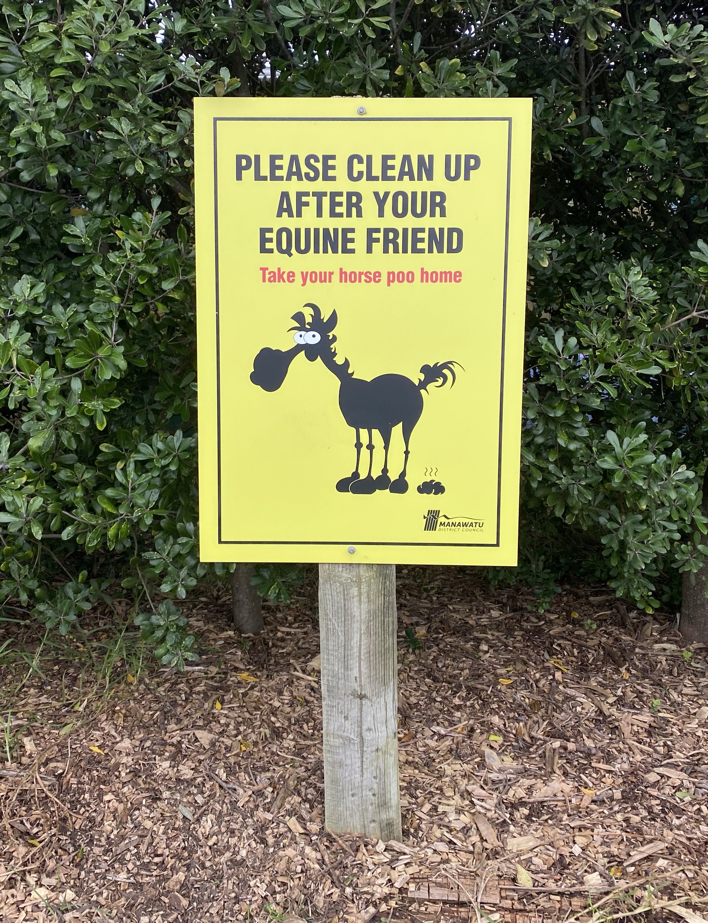 Pick up after your horse - sign on Himatangi Beach