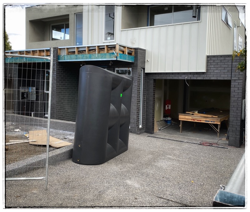 water tank waiting to be installed 