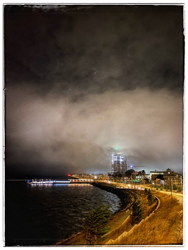 treasure island at night