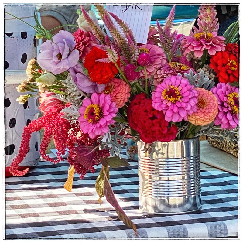 bouquet of flowers at the farmers market