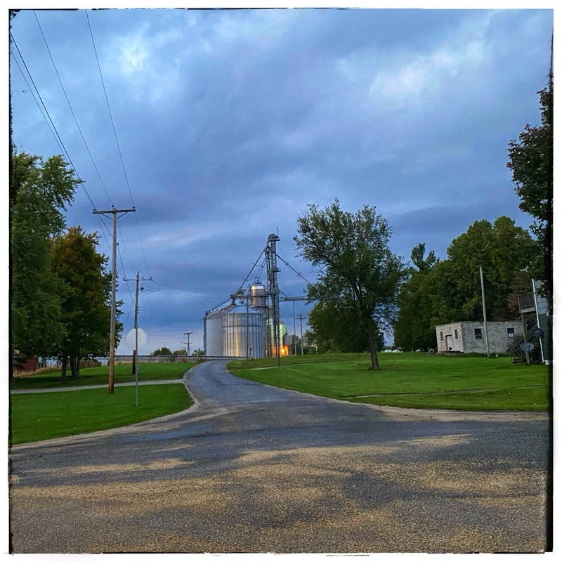 grain bins in town