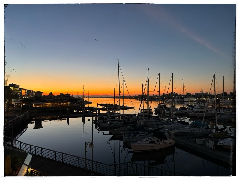 Dawn in Oakland Harbour from Waterfront Hotel 